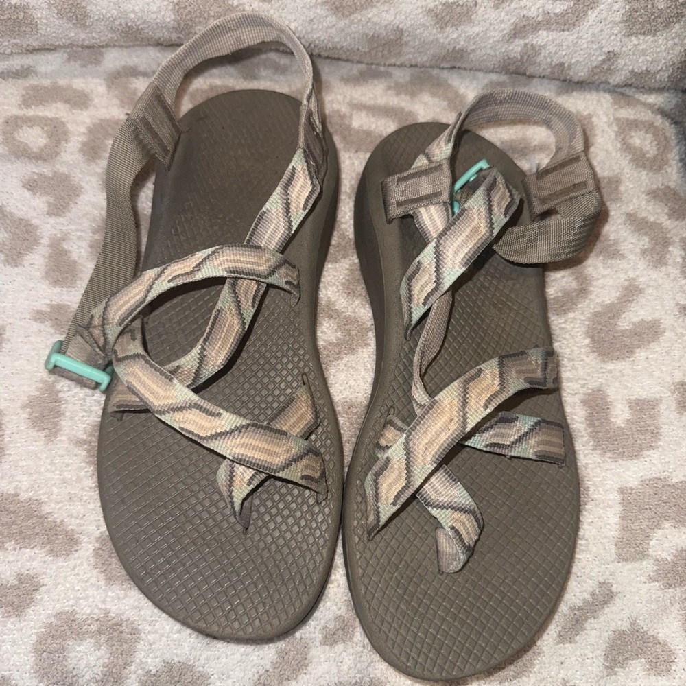 Chaco Women's Sandals in Grey with Teal accents
